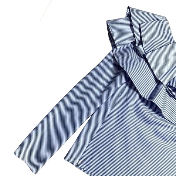 Mare Mare Gemma One Shoulder Blue & White Striped Blouse US M - Picture 7 of 8